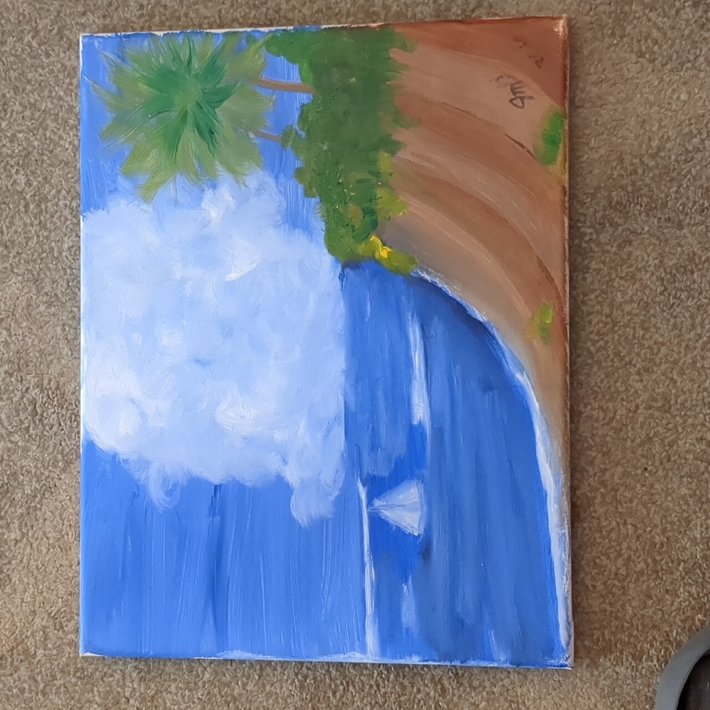 11 x 14 Painting. Sailing by moonlight.